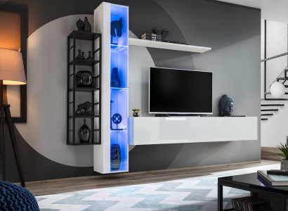 Luxury Wall unit Designer Style Modern Living room Set Wall Display case Lowboard